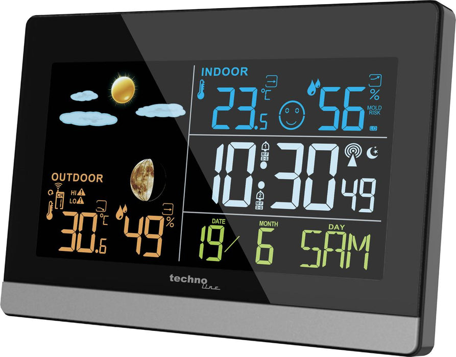 Wetterstation Technoline WS 6455 144x96x38mm schwarz/silber LCD-Display