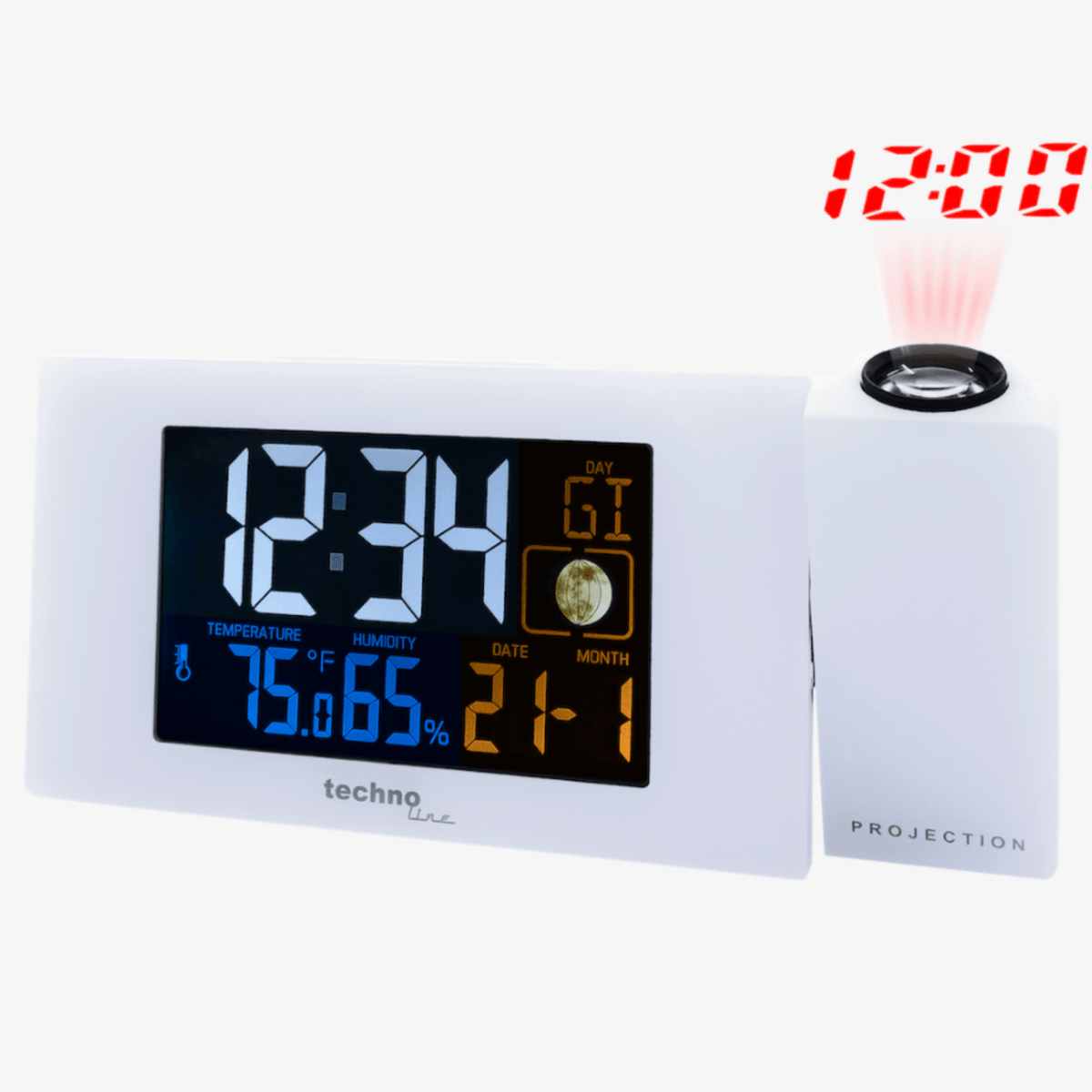 Radio controlled alarm clock - Projection time - Date - Temperature ...