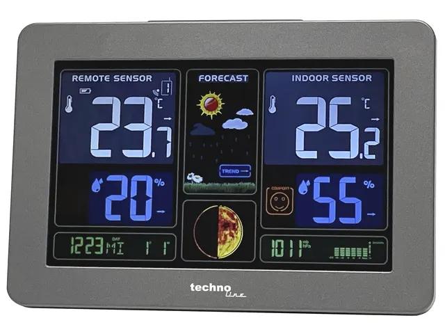 Weerstation Technoline WS 6458 83x152x36 mm zwart met 1 buitensensor