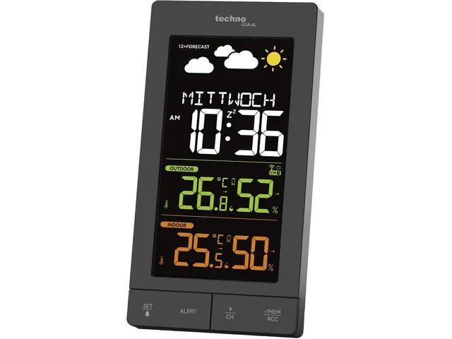 Weerstation Technoline WS 6458 83x152x36 mm zwart met 1 buitensensor