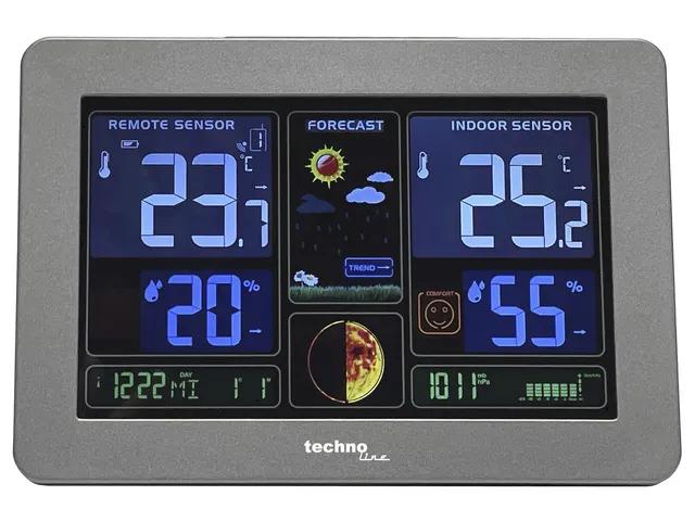Weerstation Technoline WS 6458 83x152x36 mm zwart met 1 buitensensor
