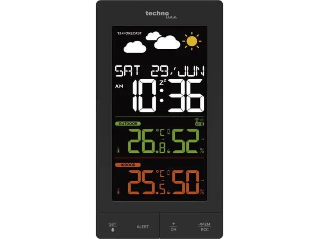 Weerstation Technoline WS 6458 83x152x36 mm zwart met 1 buitensensor