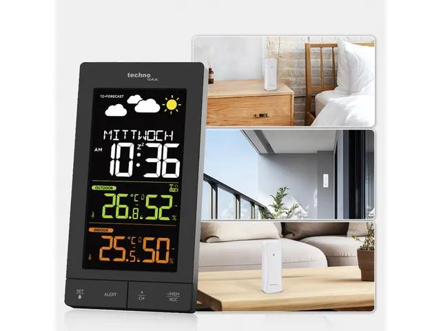 Weerstation Technoline WS 6458 83x152x36 mm zwart met 1 buitensensor