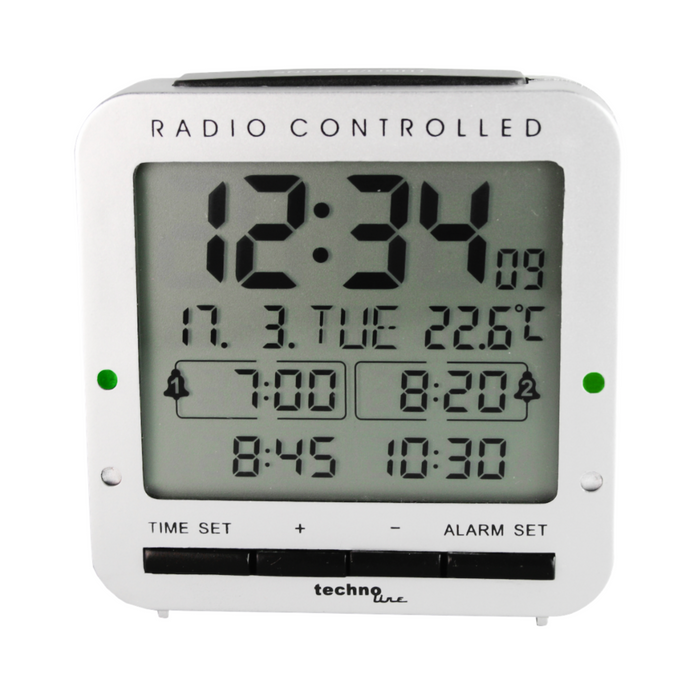 Radio gestuurde wekker - Datum en dag weergave - Temperatuur - Technoline WT 245