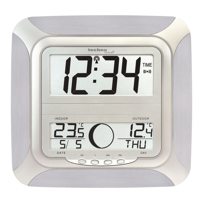 Radio controlled wall clock - Date - Temperature - Alarm clock function - Technoline WS 8118