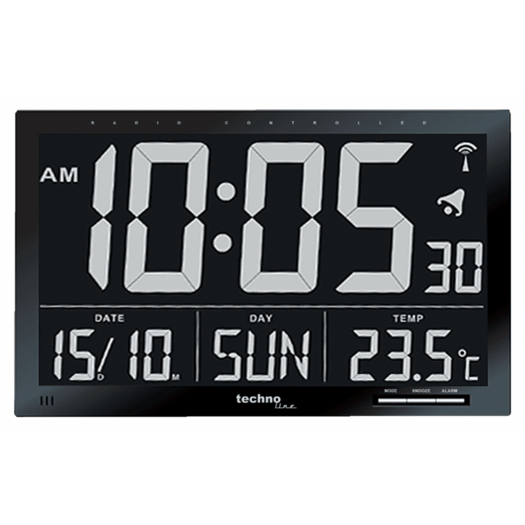 Horloge de salle de bain radio pilotée - Horloge murale à ventouses -  Thermomètre - — Technoline Store