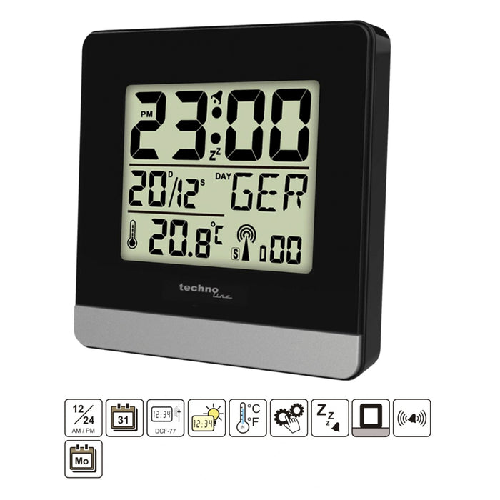 Digitale Wekkerradio met thermometer - Technoline WT 260 Zwart