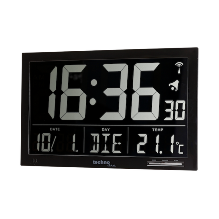 Radio controlled wall/table clock - Date - Temperature - Alarm clock function - Technoline WS 8007