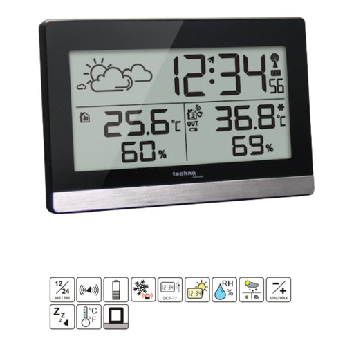 Zuidelijk Terug kijken Ga op pad Digitale radiogestuurde klok - Thermometer / hygrometer - Technoline W —  Technoline Store