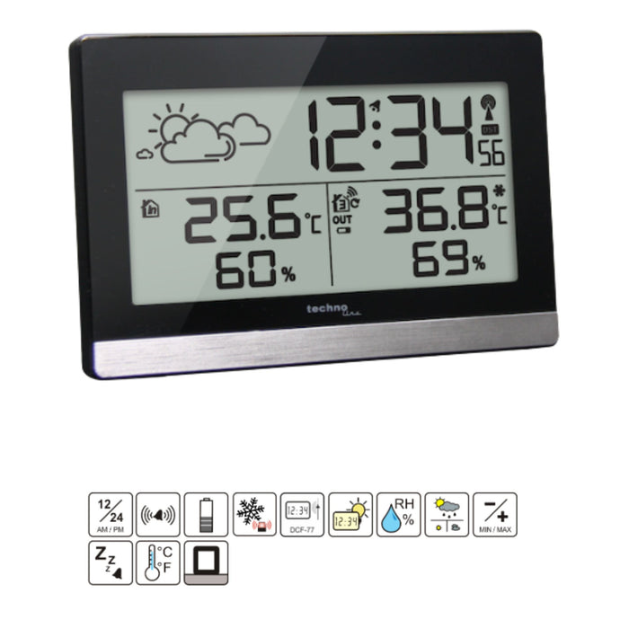 Digitale radiogestuurde klok - Thermometer / hygrometer - Technoline WS 9255