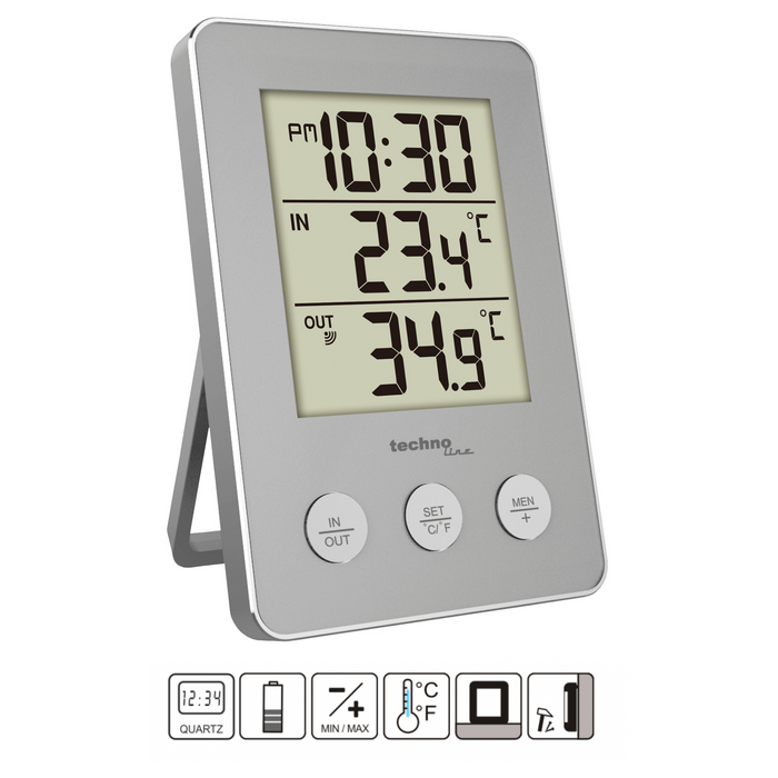 Weather Station - Indoor/Outdoor Temperature - Time Display - Technoline WS 9175