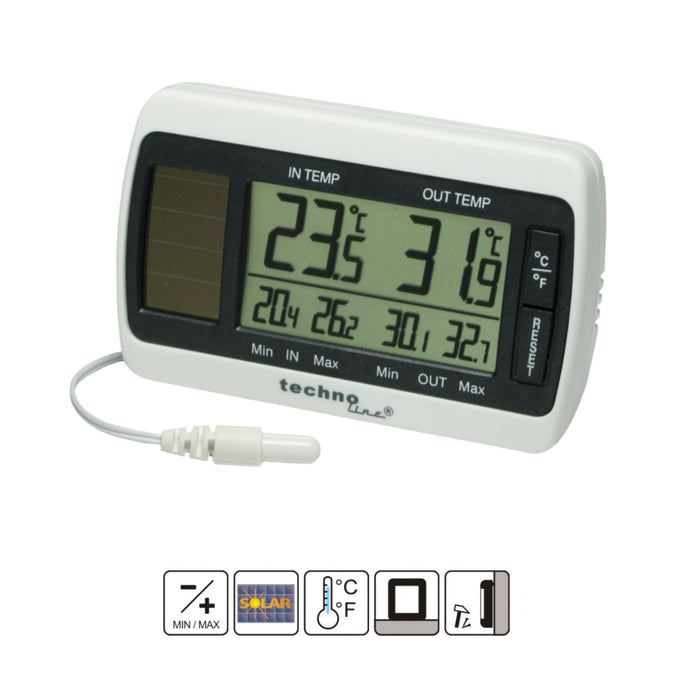 Digitale weerstation - thermometer - op zonne-energieWeerstation - Technoline WS 7008