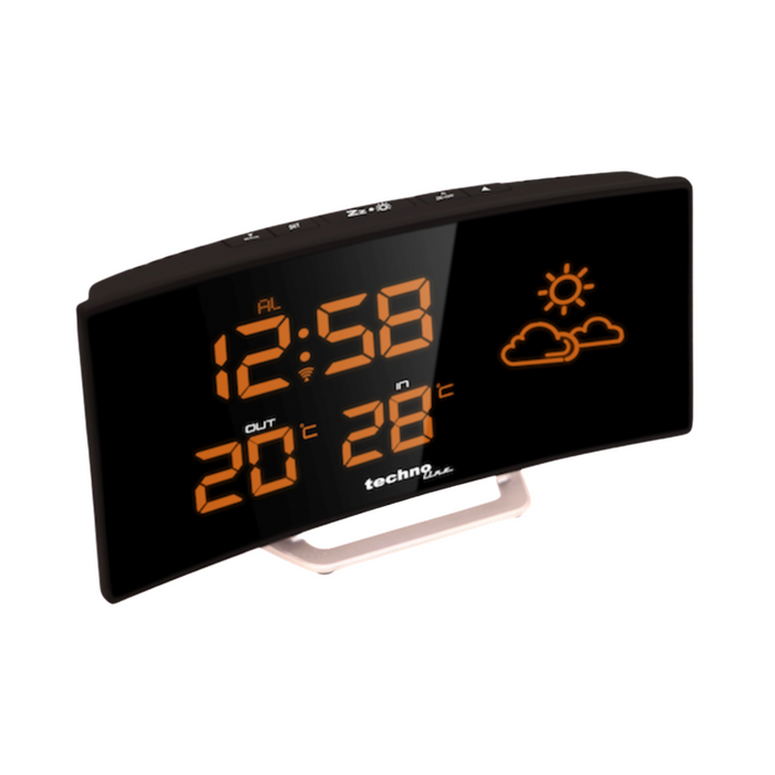 Große gebogene Digitalanzeige / Innenthermometer / Hygrometer Wetterstation - TECHNOLINE WS6832