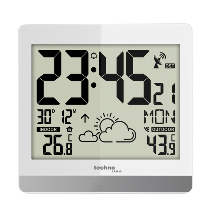 Weather station - Including Outdoor sensor - Weather forecast - Alarm clock function - Radio controlled clock - Date - Technoline WS 8119