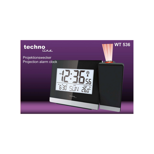 Reloj de mesa digital Technoline WT 537 con proyección de temperatura y  hora – Shopavia