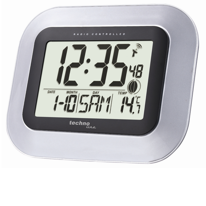 Digital wall clock or table clock - Radio controlled - Day and Date display - Technoline WS 8005
